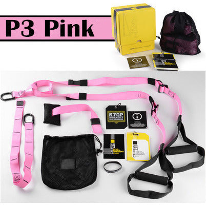 TRX Pink P3 Pro Suspension Trainer Fitness Bands Sport Belts Training Resistance Straps For Gym Body Weight With LOGO And BOX - singtel_dev